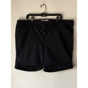 Torrid First At Fit Cuffed Jean Shorts SZ‎ 20 Black Casual Mid Rise Summer Plus